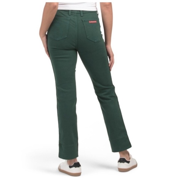 Johnny Was The Sancere Straight Leg Jean Dark Sea Green Size 30 NWT - Picture 2 of 9